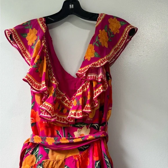 Farm Rio Pink Flowers Tapestry Mini Dress Size XS - Picture 9 of 15